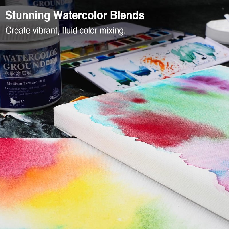 Phoenix Watercolor Ground for Canvas - 8.45 Fl Oz /250ml - Gesso Primer for Water Color Painting - Professional White Watercolor Medium for Water Based Paints - Image 5